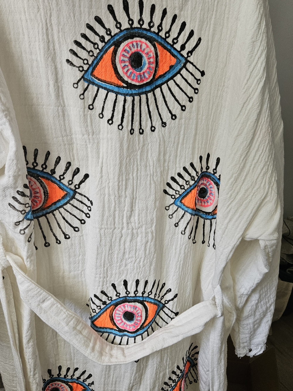 The Elizabeth - 100% Turkish cotton - white with orange eyes (Version 2)